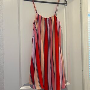 Colorful Striped Spaghetti Strap Dress